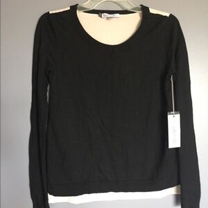 NWT Jennifer Lopez Sweater Black/Cream Top XS